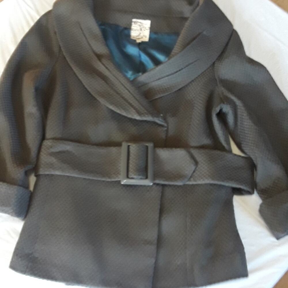 Tulle Womens Sz XL Gray Wool Blend Double Breasted Shawl Collar Belt Lined Coat